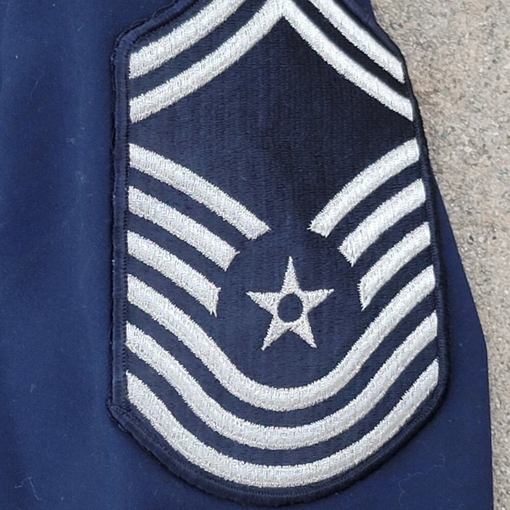 Vtg 1980s US Air Force Chief Master Sergeant Cropped  Military Jacket - Picture 3 of 6
